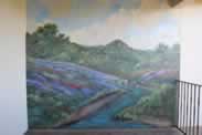 Outdoor Patio Mural, Hill Country River Landscape